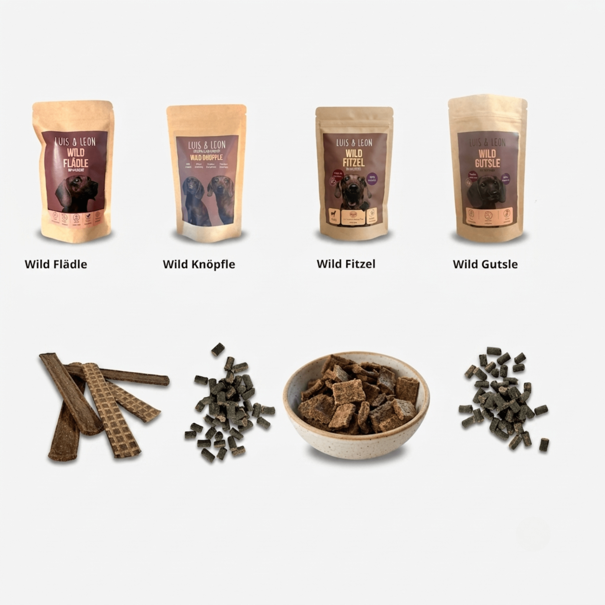 Wild Hundeleckerli Probierbundle - 4 Sorten - LUIS & LEON