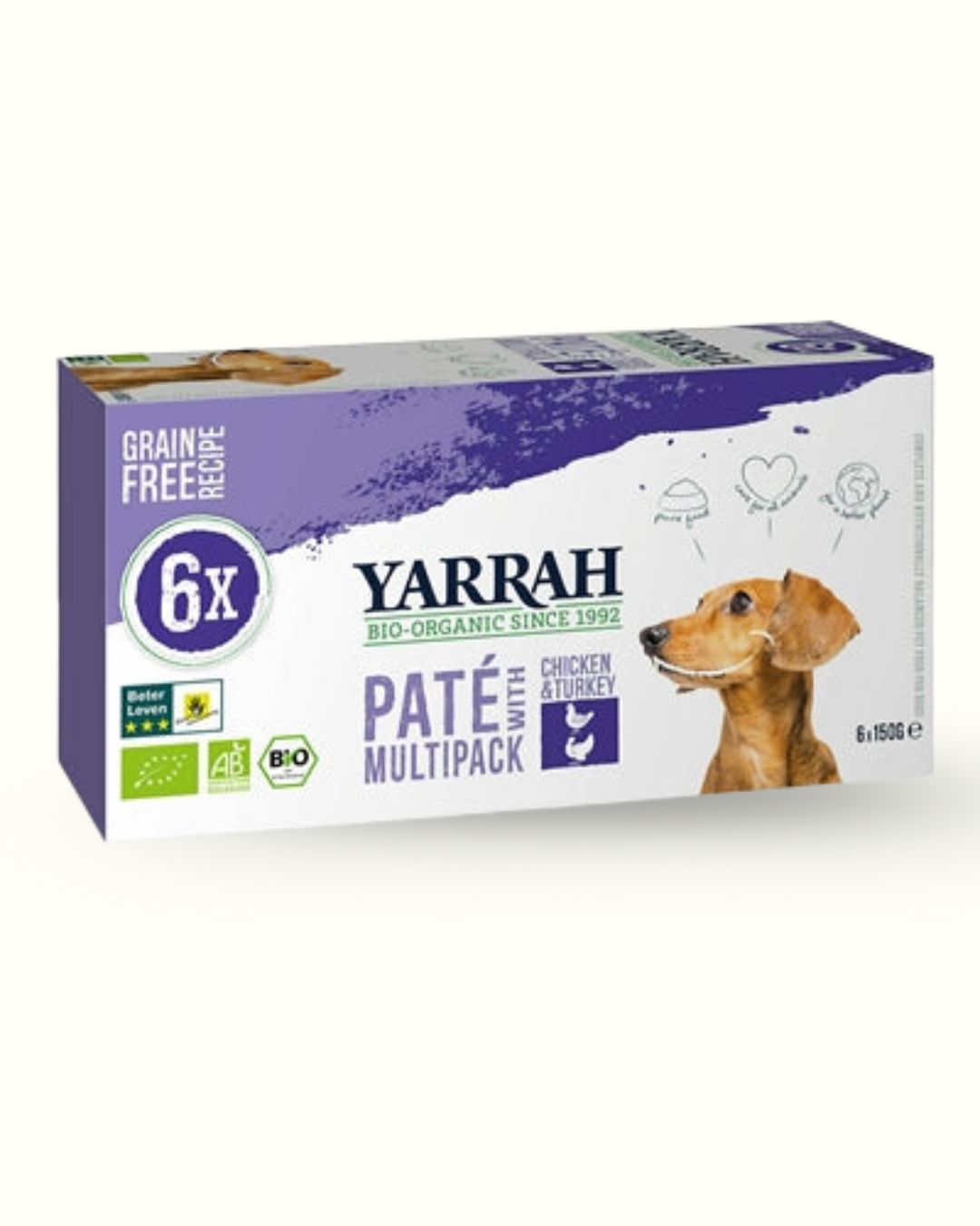 Yarrah Bio-Nassfutter Pastete Huhn und Truthahn - Getreidefrei - LUIS & LEON