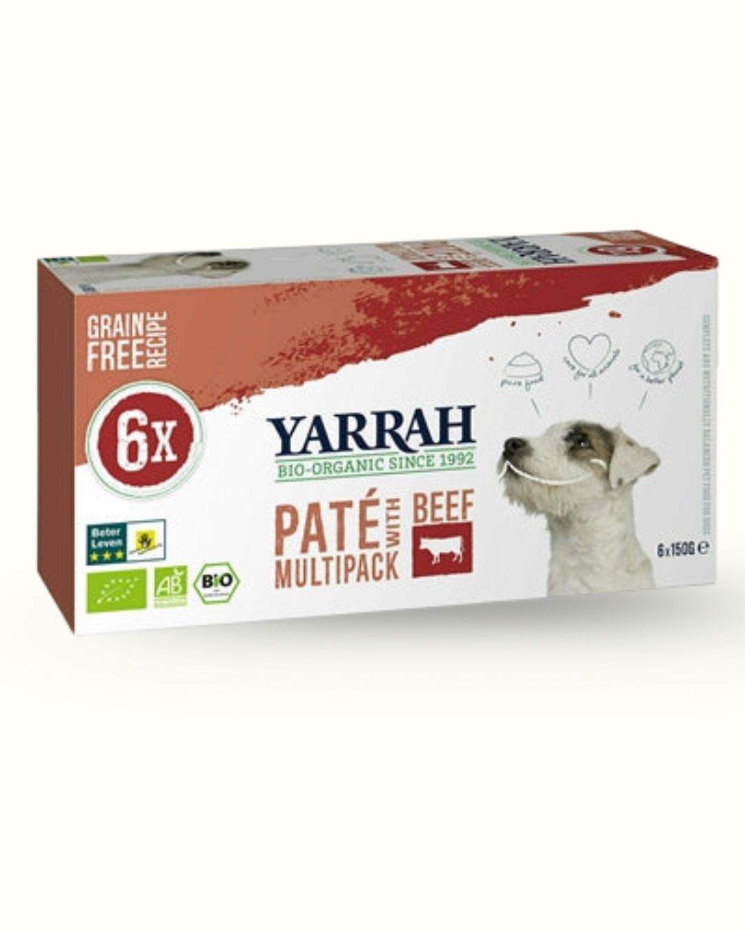 Yarrah Bio-Nassfutter Pastete Rind, Huhn & Spirulina - Getreidefrei - LUIS & LEON